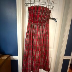 Plaid Strapless Dress